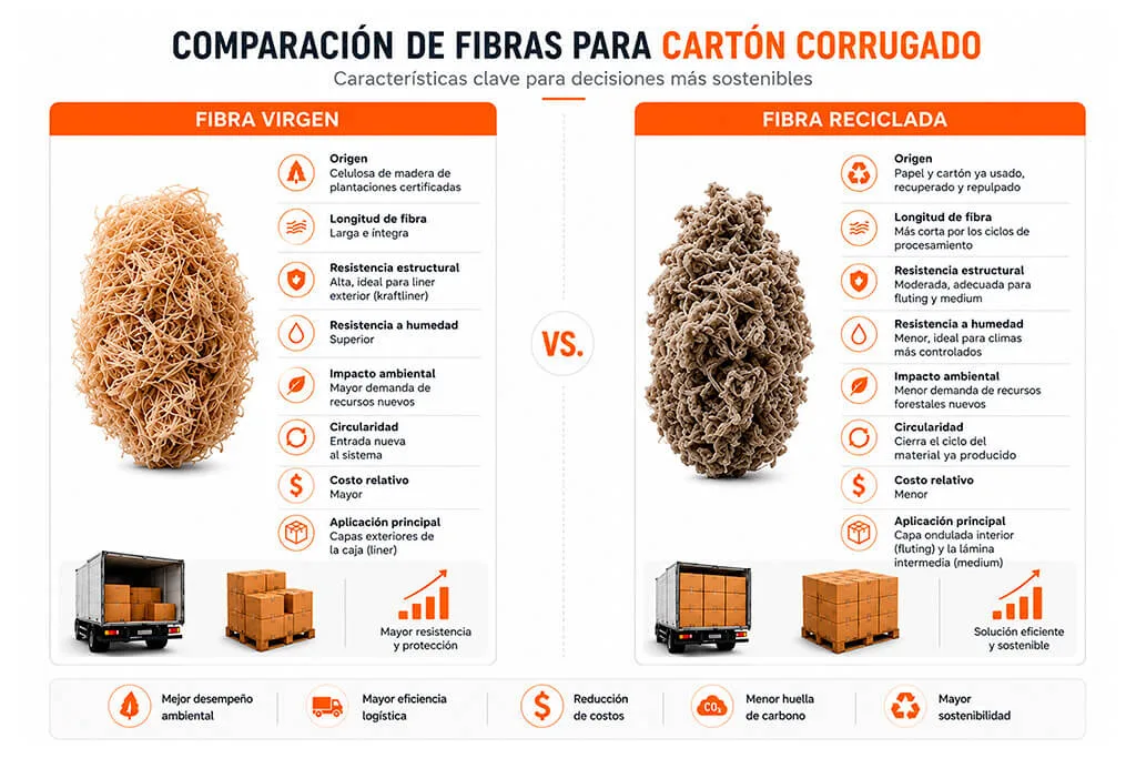 Comparación de fibras de cartón corrugado: características clave para tomar decisiones sostenibles.