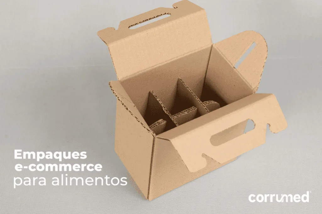 Empaque de cartón de e-commerce para alimentos. 